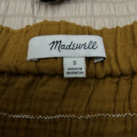 MADEWELL Women's Yellow Double-Gauze Smocked Mini Skirt S - Picture 5 of 8